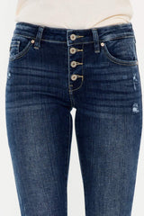 Kancan Mid Rise Button Fly Flare Jeans - Trendsi - Flyclothing LLC