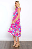 Be Stage Print Ruffled Midi Dress with Pockets - Trendsi - Flyclothing LLC
