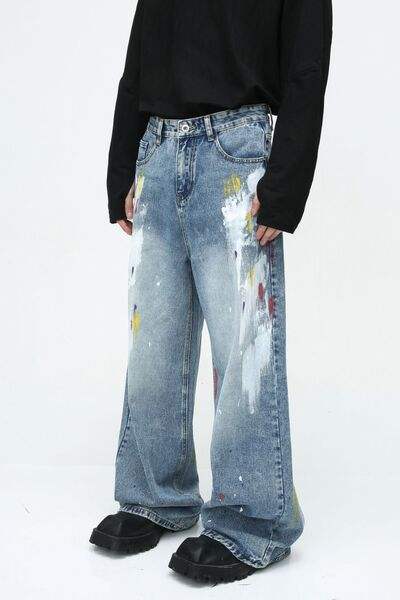 Painting Jeans with Pockets - Trendsi - Flyclothing LLC