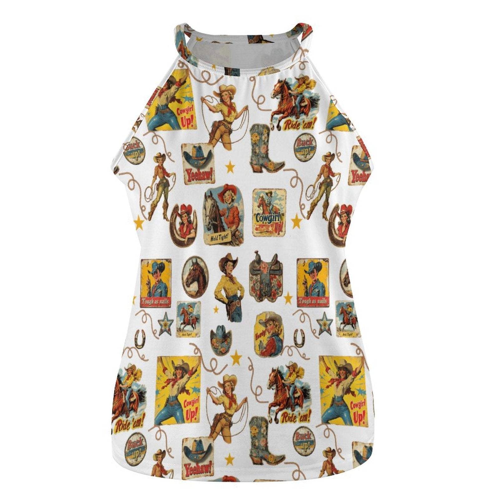 Baha Ranch Vintage Cowgirl Collage Western Tank Top - Baha Ranch Western Wear - Flyclothing LLC