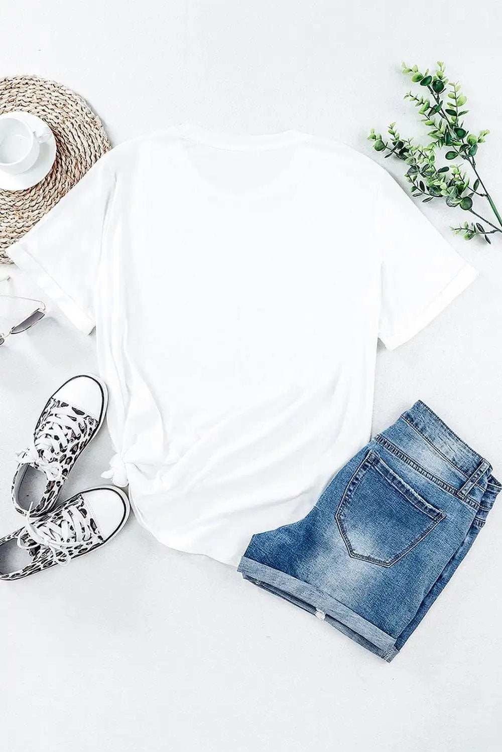 Football Round Neck Short Sleeve T-Shirt - Trendsi - Flyclothing LLC