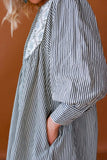 Tied Floral Printed Striped Long Sleeve Dress - Trendsi - Flyclothing LLC