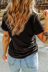 Full Size Halloween Ghost Applique Short Sleeve T-Shirt Plus Size - Trendsi - Flyclothing LLC