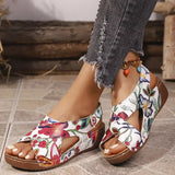 Open Toe Wedge Sandals - Trendsi - Flyclothing LLC