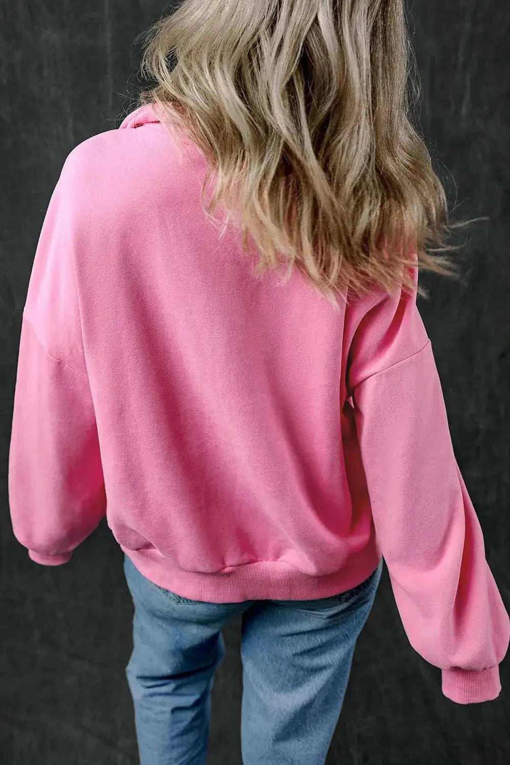 Half Zip Long Sleeve Sweatshirt - Trendsi - Flyclothing LLC