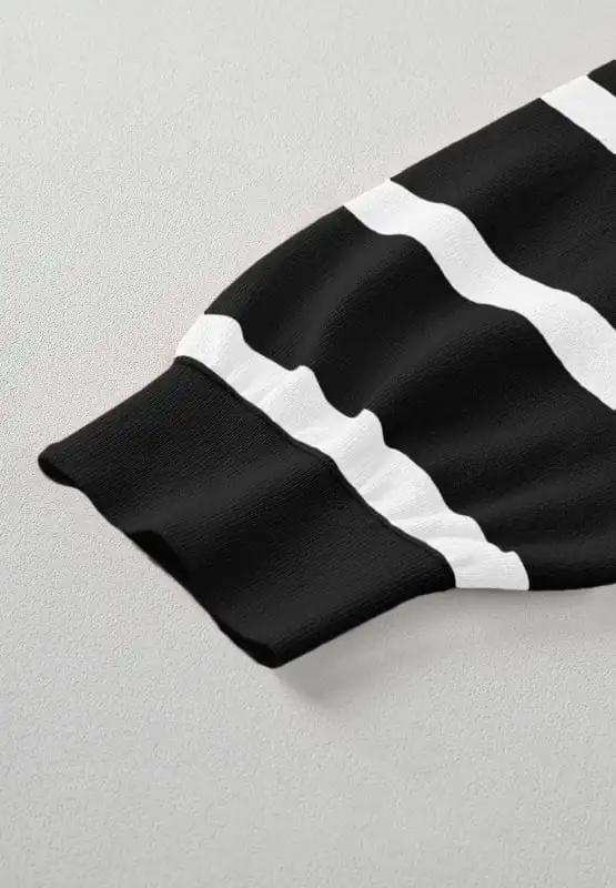 Contrast Striped Long Sleeve Sweatshirt - Trendsi - Flyclothing LLC