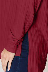 Basic Bae Full Size Ribbed Round Neck Slit T-Shirt - ShopBasicbae - Flyclothing LLC