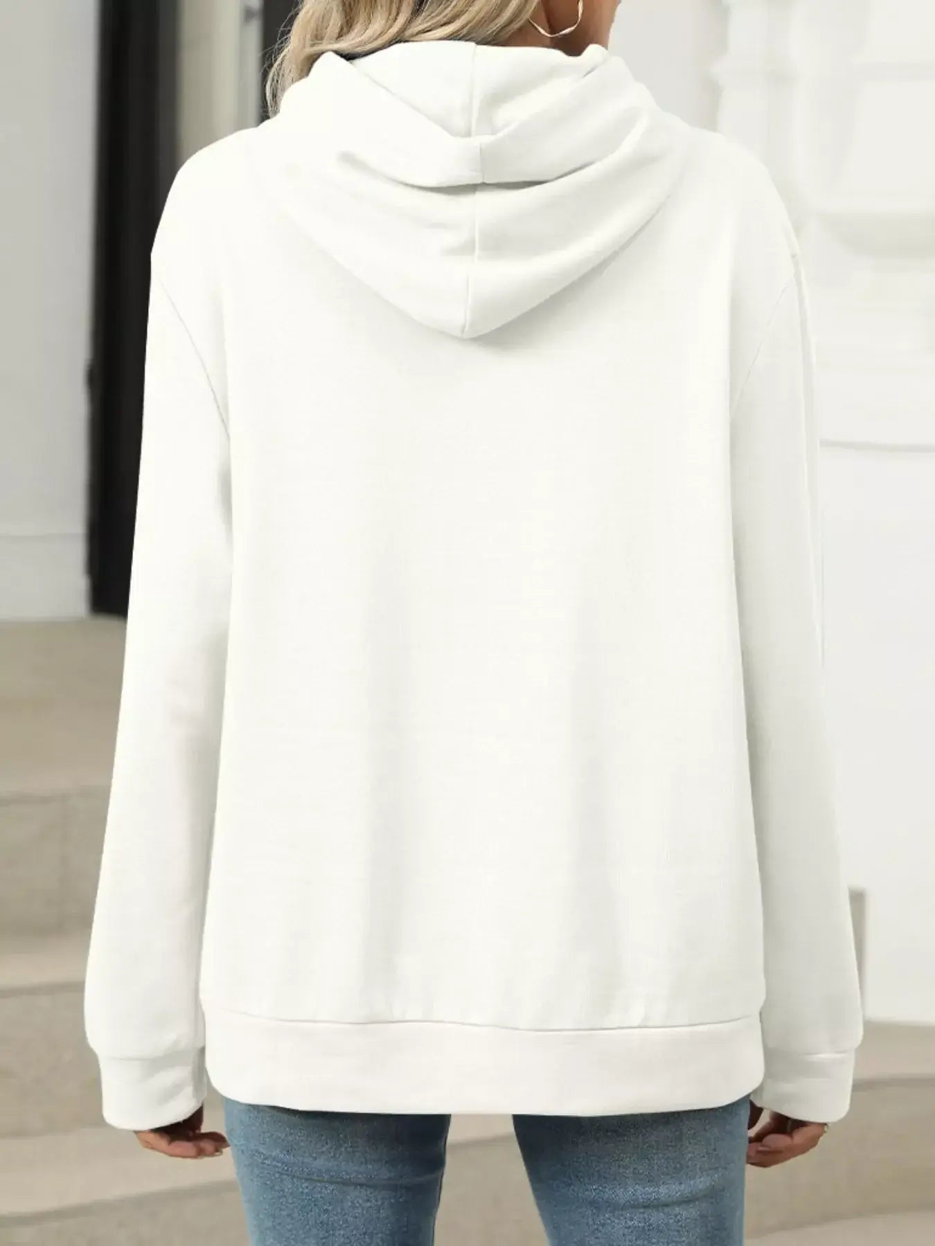 Kangaroo Pocket Long Sleeve Hoodie - Trendsi - Flyclothing LLC
