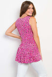 Be Stage Full Size Printed Tiered Sleeveless Top - Trendsi - Flyclothing LLC