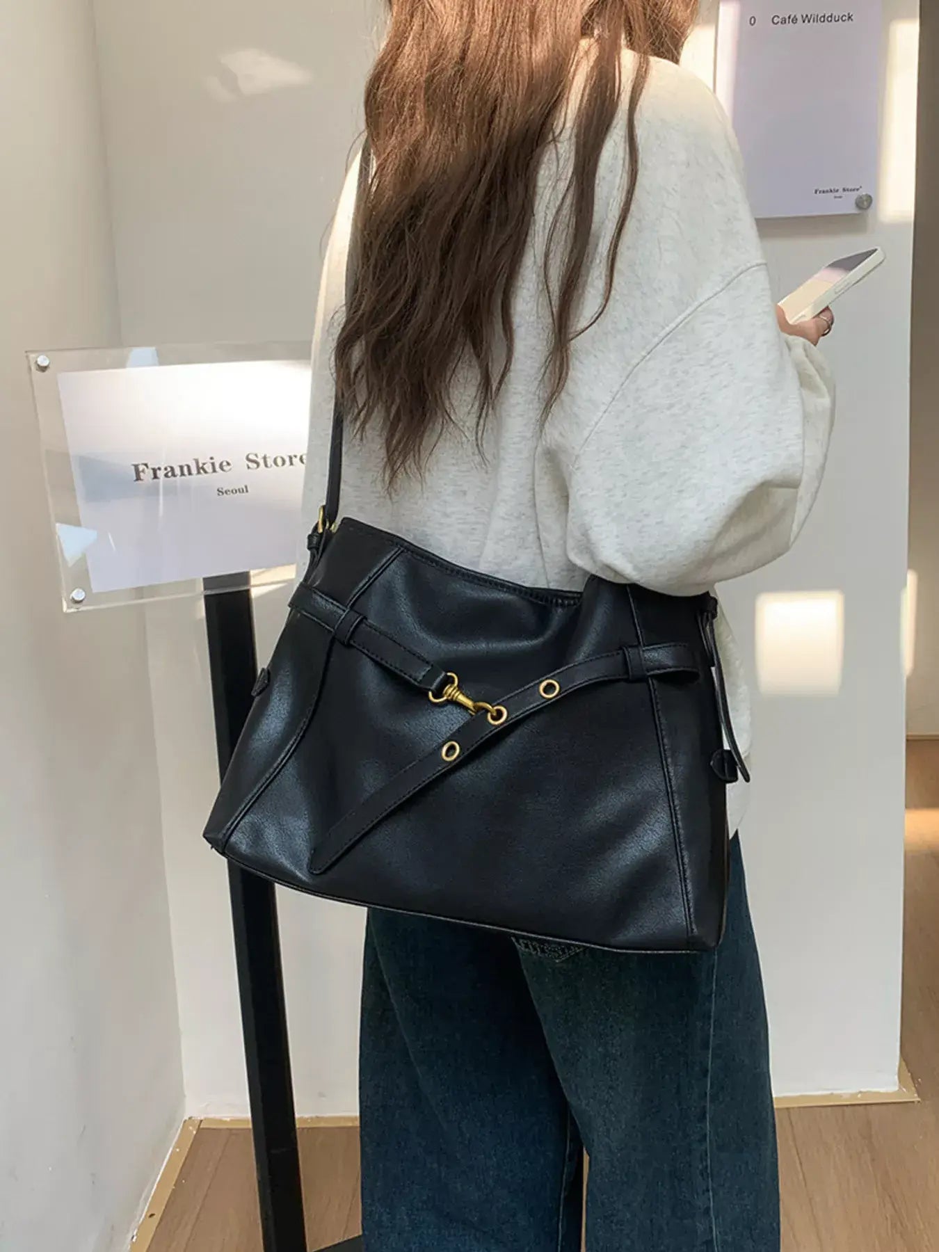 Buckle Decor Tote Bag - Trendsi - Flyclothing LLC