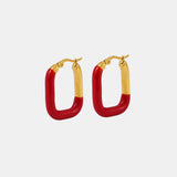 Stainless Steel Drip Oil Contrast Earring - Trendsi