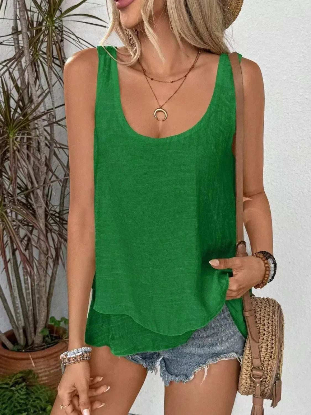 Wide Strap Layered Tank - Trendsi - Flyclothing LLC