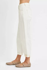 RISEN Full Size High Rise Barrel Cropped Jeans Plus Size - Trendsi - Flyclothing LLC