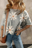 Flower Round Neck Half Sleeve T-Shirt - Trendsi - Flyclothing LLC