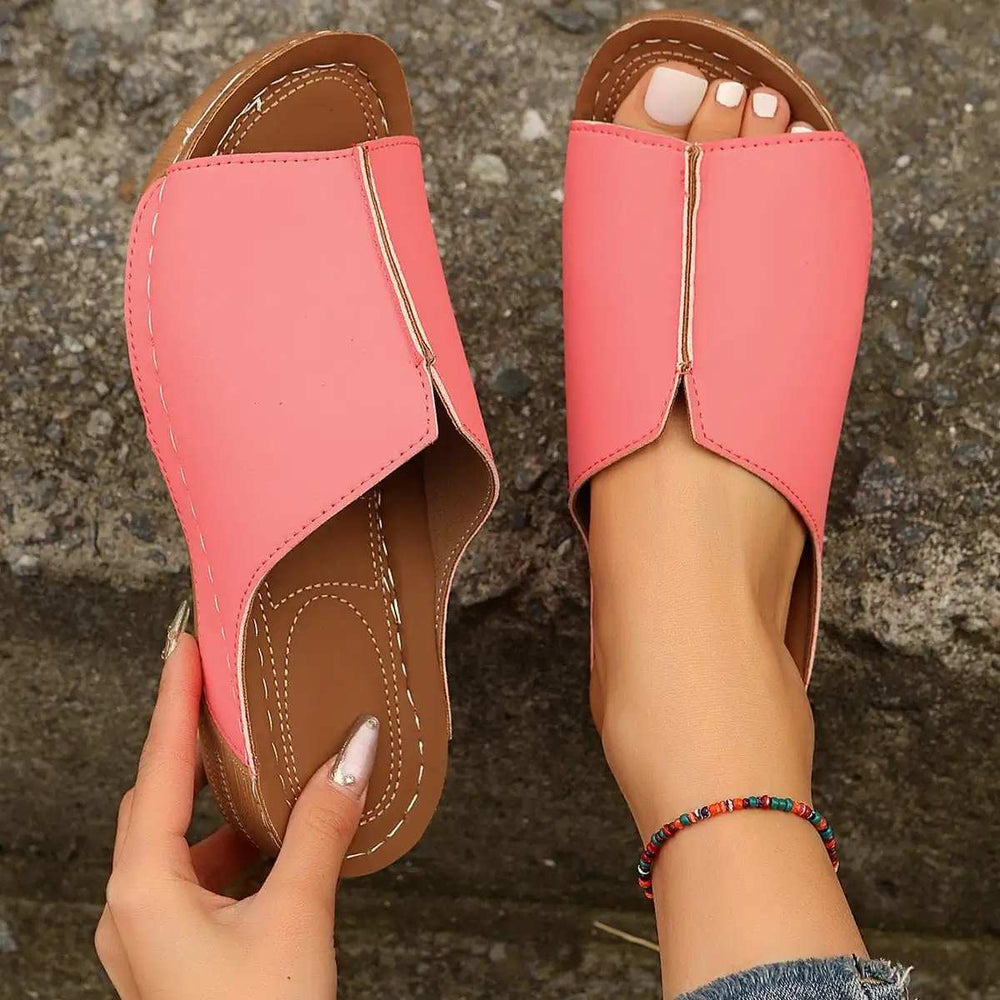 Open Toe Wedge Sandals - Trendsi - Flyclothing LLC