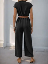 Perfee Notched Wide Leg Jumpsuit - Trendsi - Flyclothing LLC