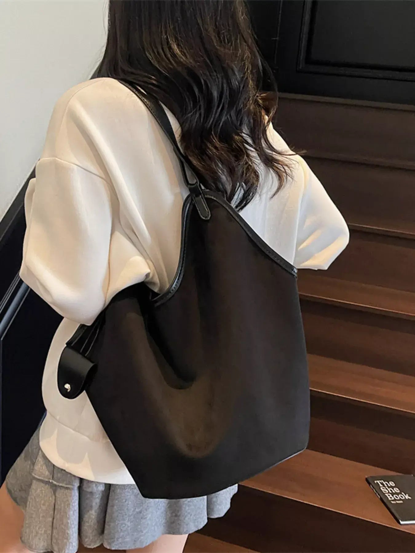 Solid Color Tote Bag - Trendsi - Flyclothing LLC