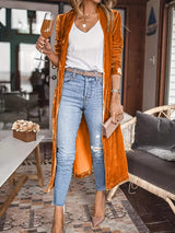 Open Front Long Sleeve Coat - Trendsi - Flyclothing LLC