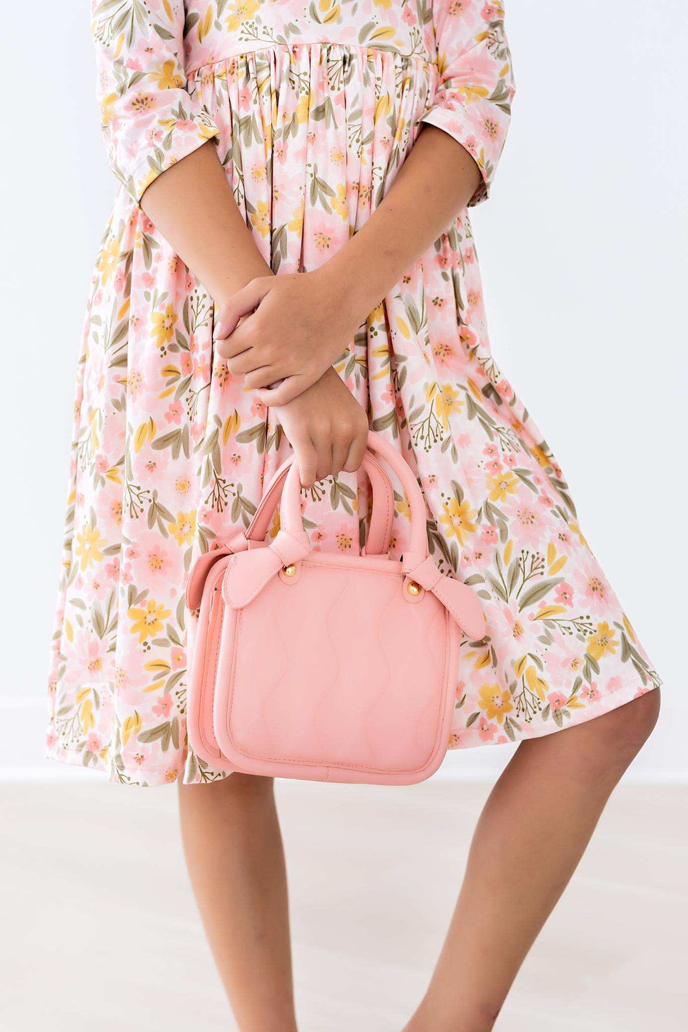 Pretty Peachy 3/4 Sleeve Pocket Twirl Dress - Mila & Rose ® - Flyclothing LLC