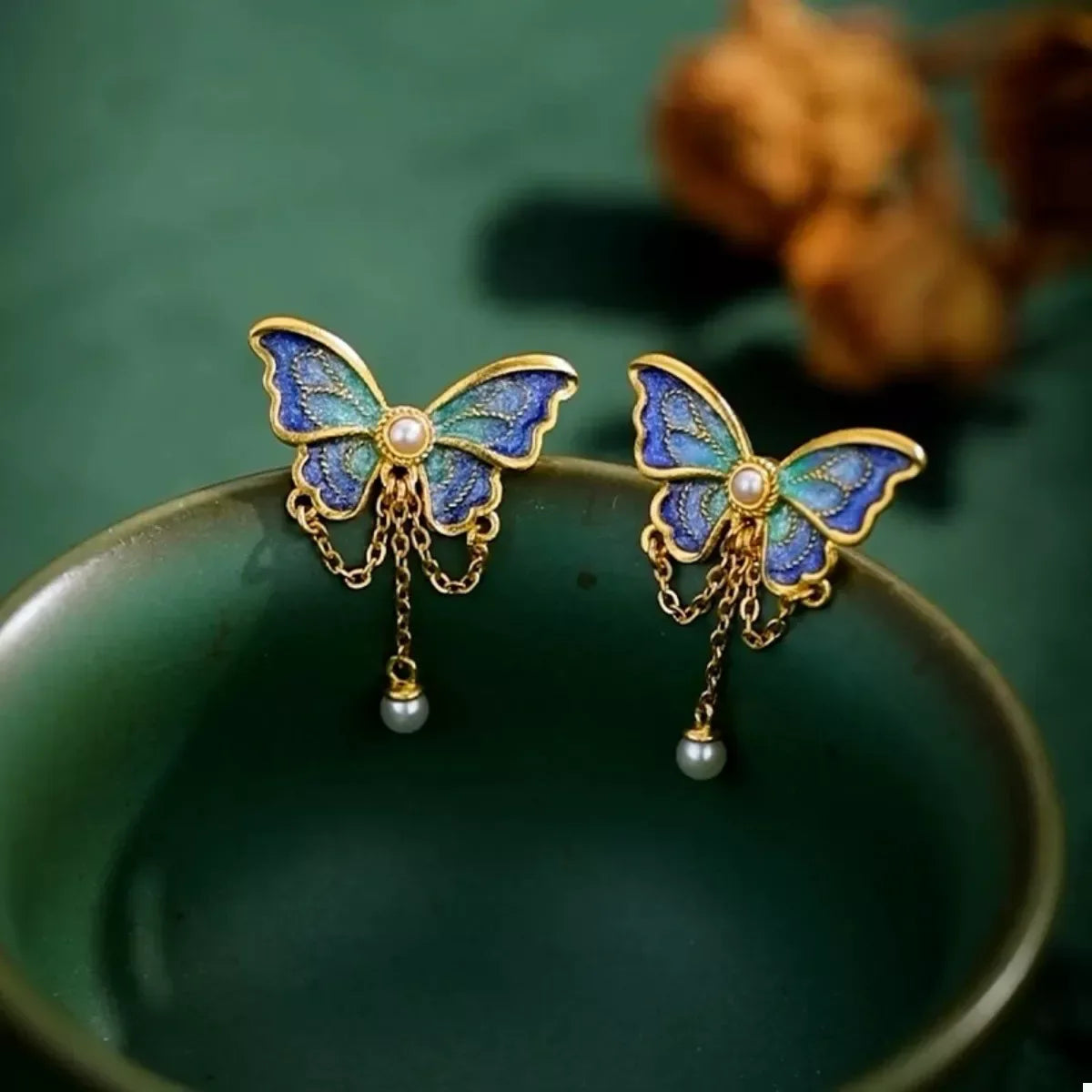18K Gold-Plated Butterfly Earrings - Trendsi - Flyclothing LLC