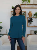FAM-FAM Round Neck Long Sleeve T-Shirt - Trendsi - Flyclothing LLC