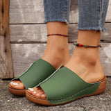 Open Toe Wedge Sandals - Trendsi - Flyclothing LLC