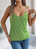 Openwork Scoop Neck Knit Vest - Trendsi - Flyclothing LLC