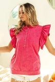 BiBi Mineral Washed Terry Top - Trendsi - Flyclothing LLC