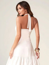 Twist Front Cutout Tiered Maxi Dress - Trendsi - Flyclothing LLC