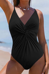 Twisted Crisscross V-Neck One-Piece Swimwear - Trendsi - Flyclothing LLC