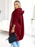Full Size Zip Up Longline Hooded Outerwear Plus Size - Trendsi - Flyclothing LLC