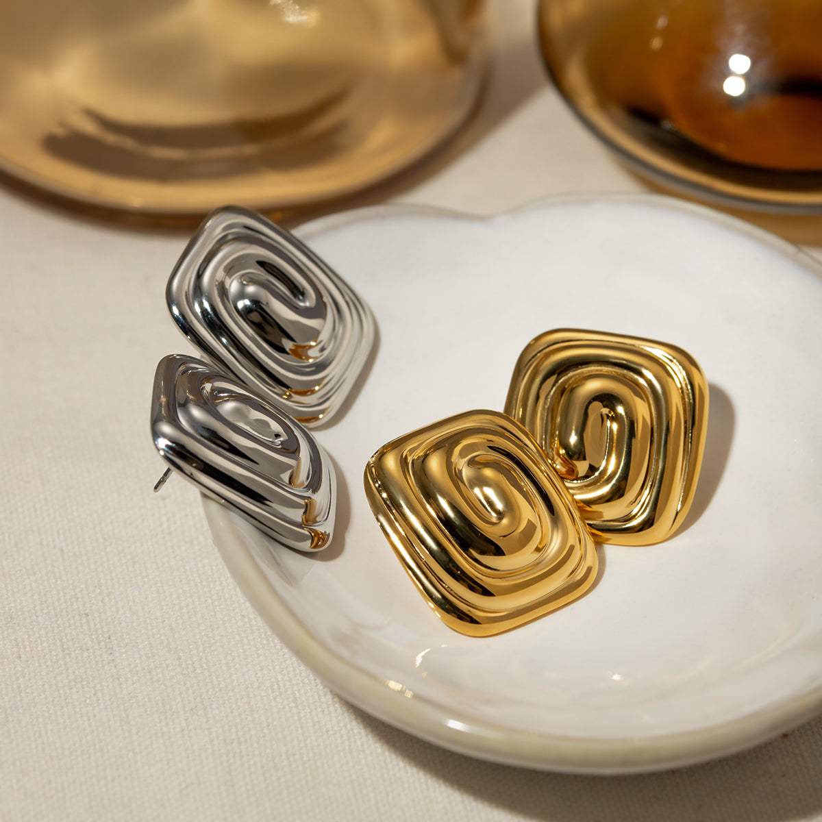 Stainless Steel Stud Earrings - Trendsi - Flyclothing LLC