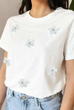 Flower Round Neck Short Sleeve T-Shirt - Trendsi - Flyclothing LLC