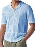 Men's Button Down Checkered Eyelet Shirt - Trendsi - Flyclothing LLC