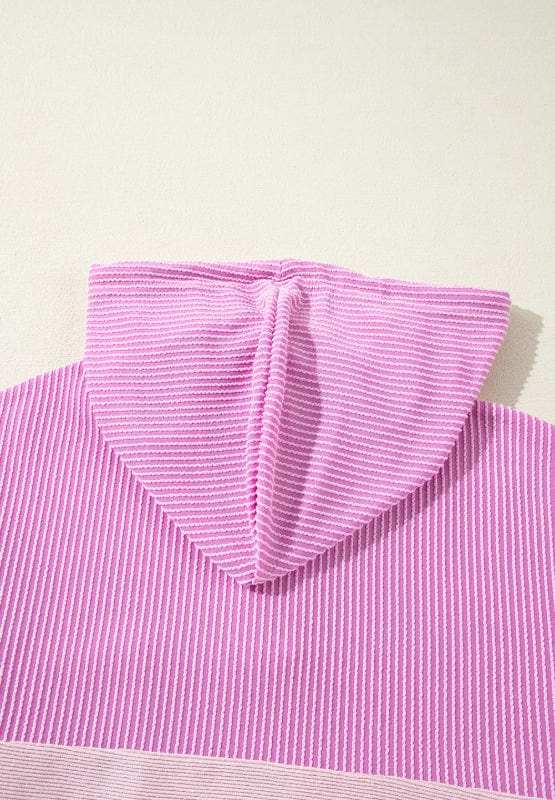 Corded Color Block Drawstring Hoodie - Trendsi - Flyclothing LLC