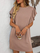 Mandy Ruffled Round Neck Short Sleeve Dress - Trendsi - Flyclothing LLC