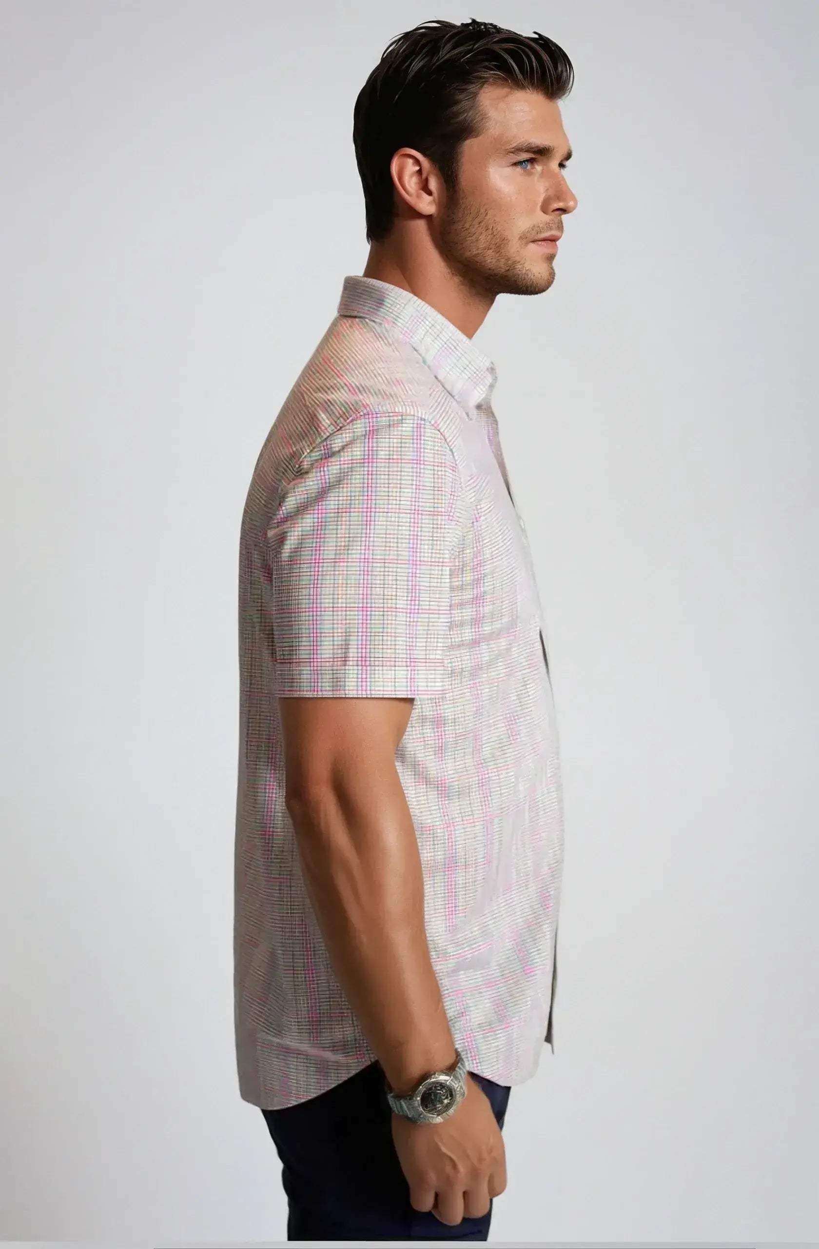 Spectrum Check Short Sleeve Tech Shirt - Buki - Flyclothing LLC