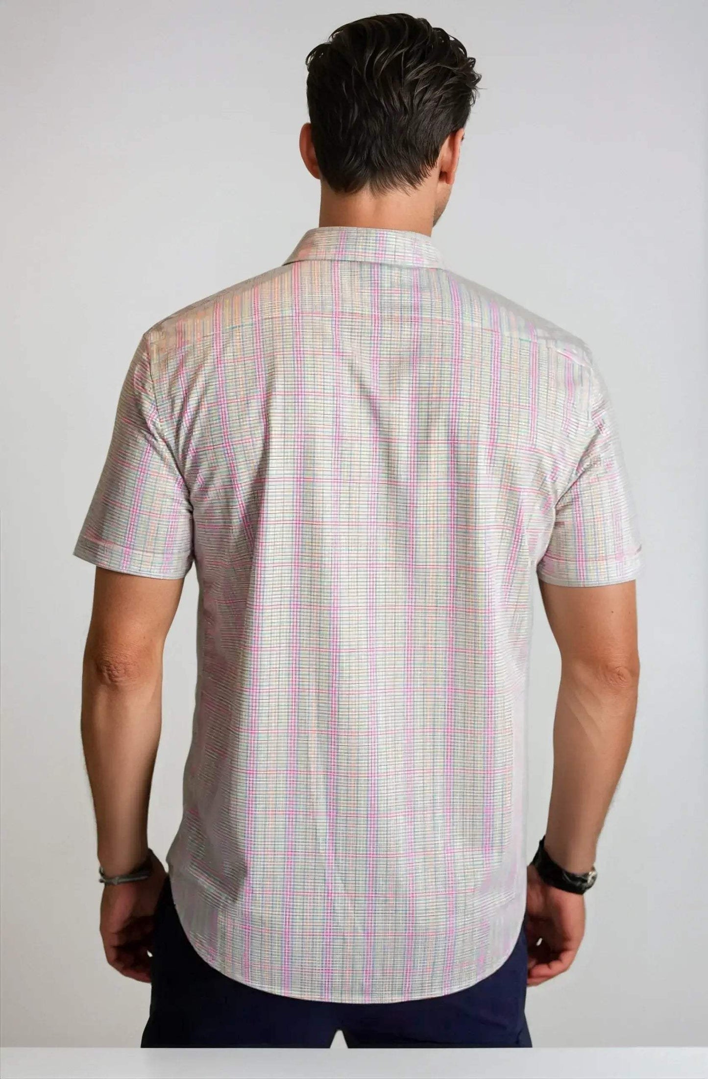 Spectrum Check Short Sleeve Tech Shirt - Buki - Flyclothing LLC