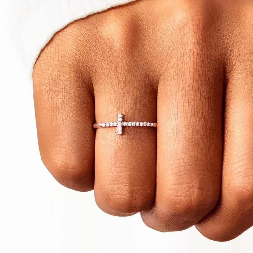 925 Sterling Silver Cross Ring - Trendsi - Flyclothing LLC