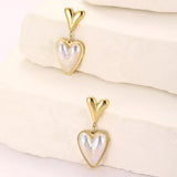 Heart-Shaped Pearl Drop Earrings - Trendsi - Flyclothing LLC