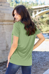 Basic Bae Bamboo Full Size V-Neck Short Sleeve T-Shirt - Trendsi - Flyclothing LLC