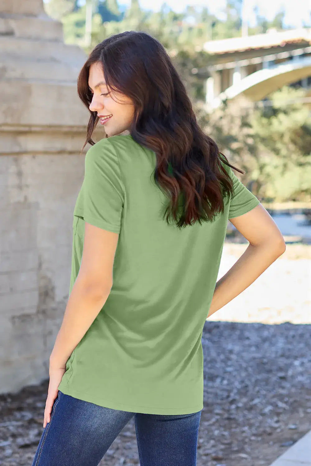 Basic Bae Bamboo Full Size V-Neck Short Sleeve T-Shirt - ShopBasicbae - Flyclothing LLC