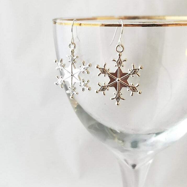 Silver-Plated Snowflakes Earrings - Trendsi - Flyclothing LLC