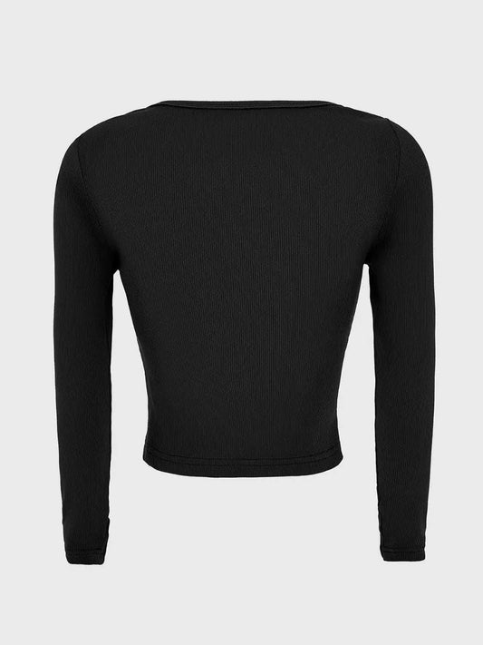 Scoop Neck Long Sleeve T-Shirt - Trendsi - Flyclothing LLC