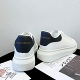 PU Leather Lace Up Round Toe Platform Sneakers - Trendsi - Flyclothing LLC