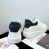 PU Leather Lace Up Round Toe Platform Sneakers - Trendsi - Flyclothing LLC