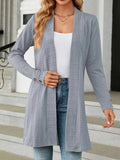 Open Front Long Sleeve Cardigan - Trendsi