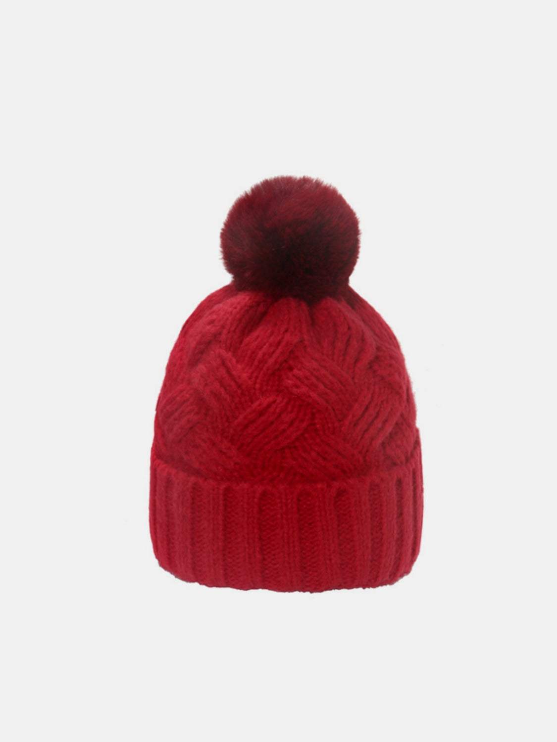 Roll Rim Cable-Knit Hat - Trendsi - Flyclothing LLC
