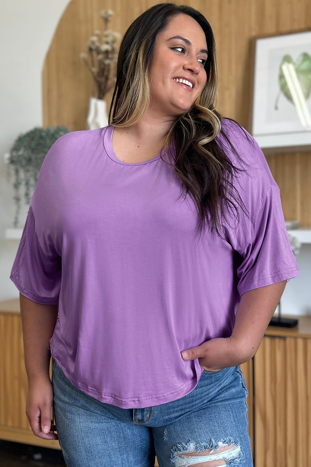 Basic Bae Bamboo Full Size Round Neck Drop Shoulder T-Shirt - ShopBasicbae - Flyclothing LLC