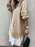 Devine Ruffle Hem Long Sleeve Mini Dress - Trendsi - Flyclothing LLC